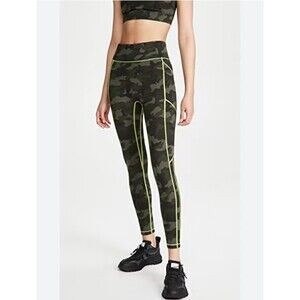 ALL ACCESS Womens Green Light Neon Stitching camo High Waist Leggings size s